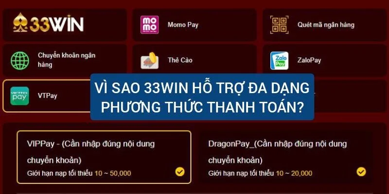 vi-sao-33win-ho-tro-nhieu-phuong-thuc-thanh-toan